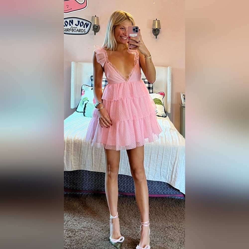 REVOLVE More To Come Arabela Ruffle Tulle Mini Dress XS NWT - Picture 6 of 7